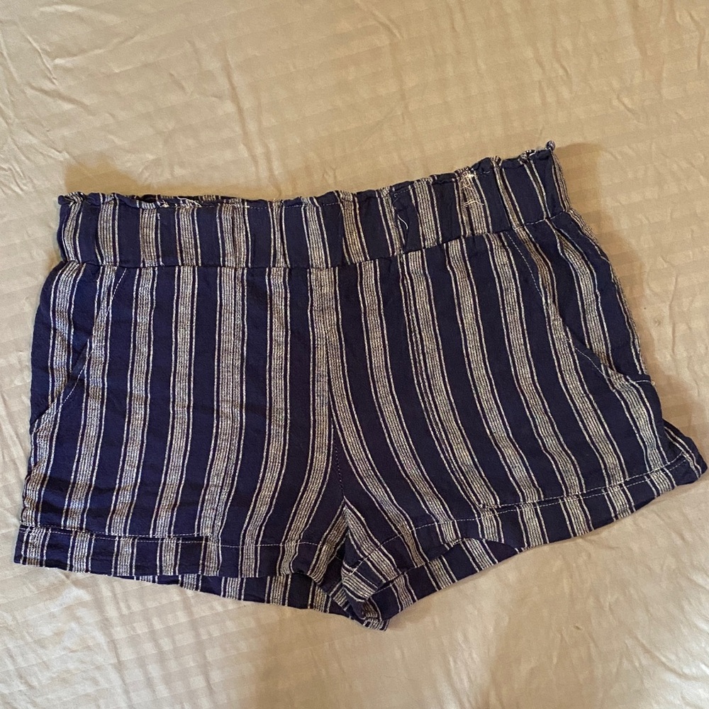🌴 5/$50 Striped Linen Blend Highrise Shorts Sz XL